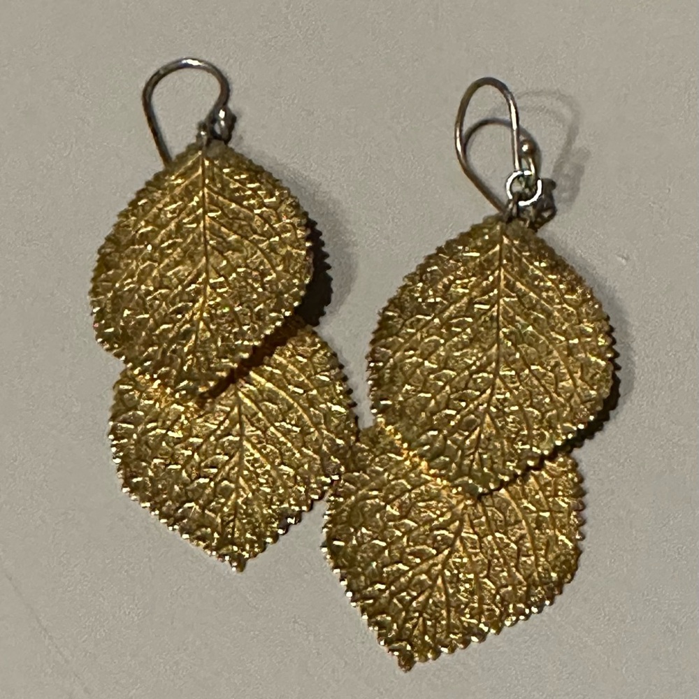 Gold leaf earrings